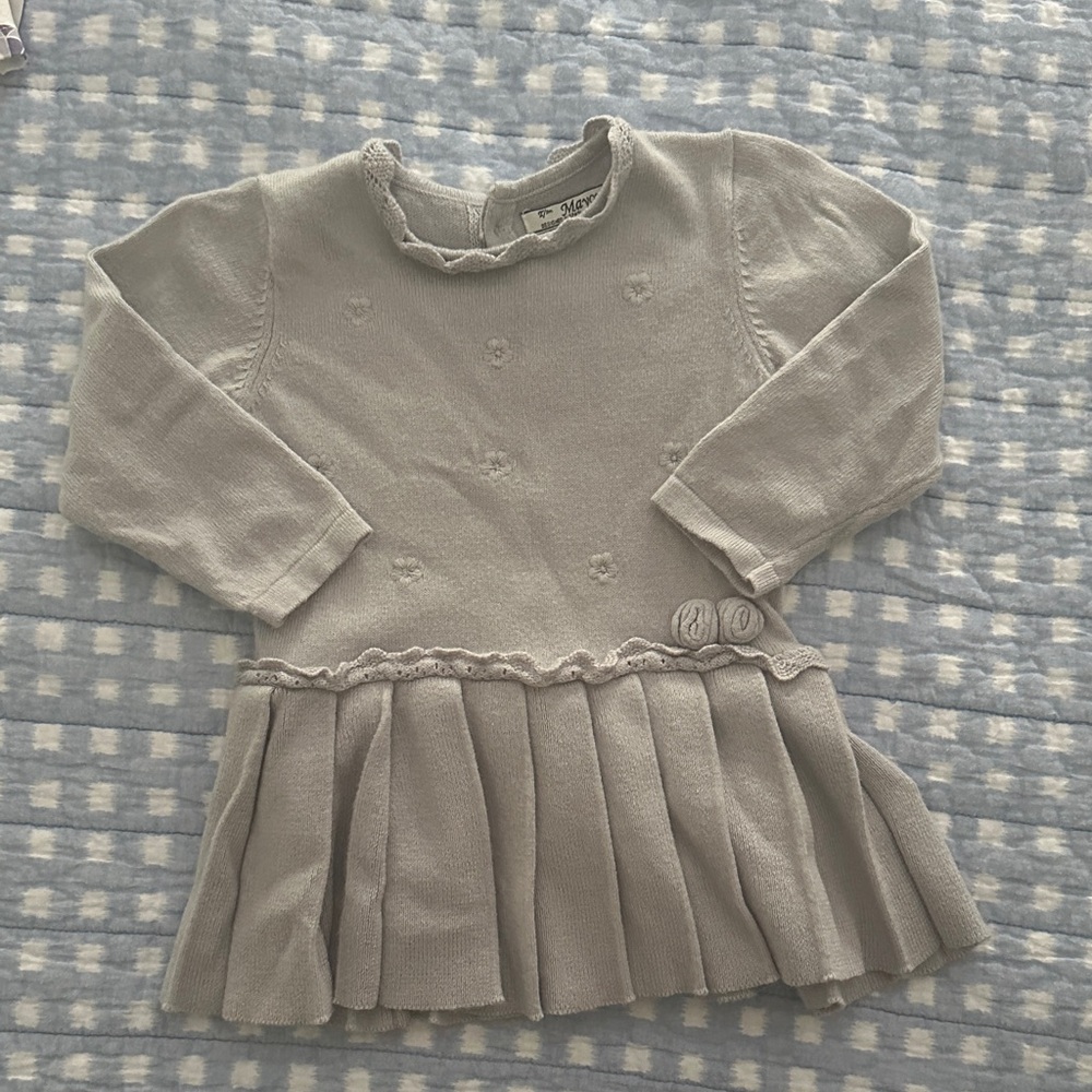 Mayoral Gray Long Sleeve Knit Dress